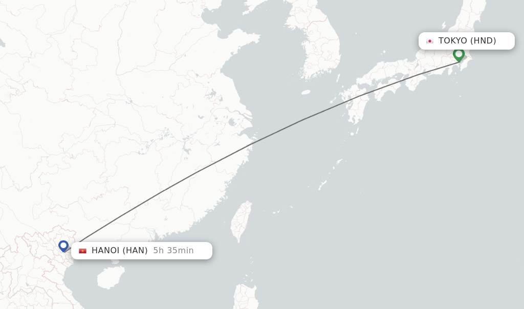 Direct non stop flights from Tokyo to Hanoi schedules