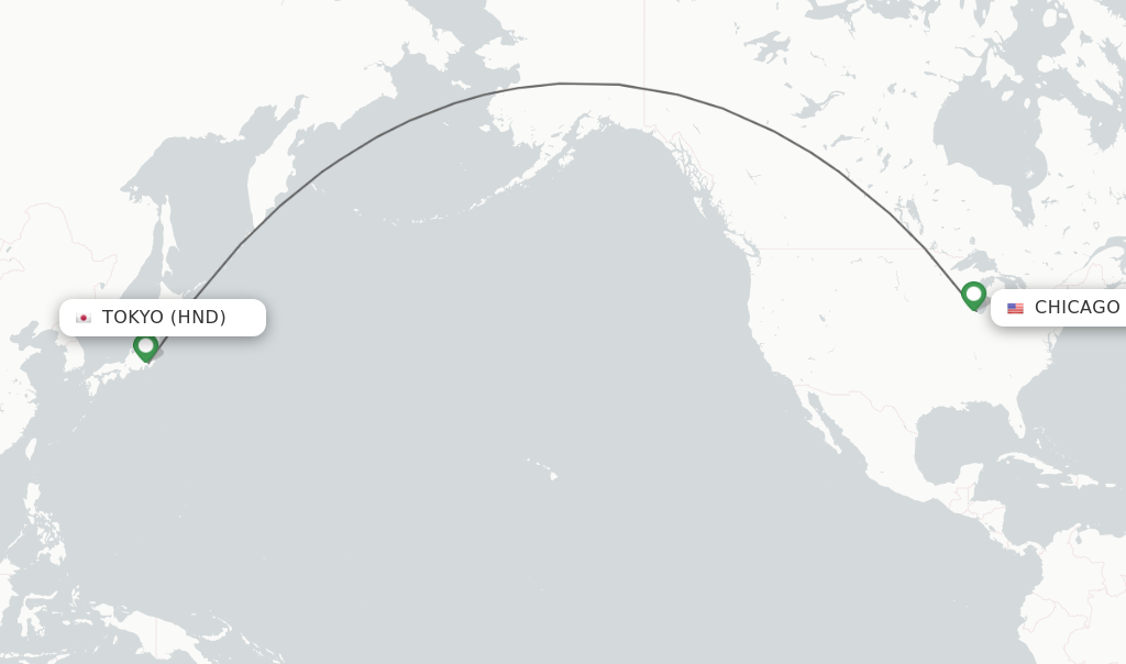 Direct non stop flights from Tokyo to Chicago schedules