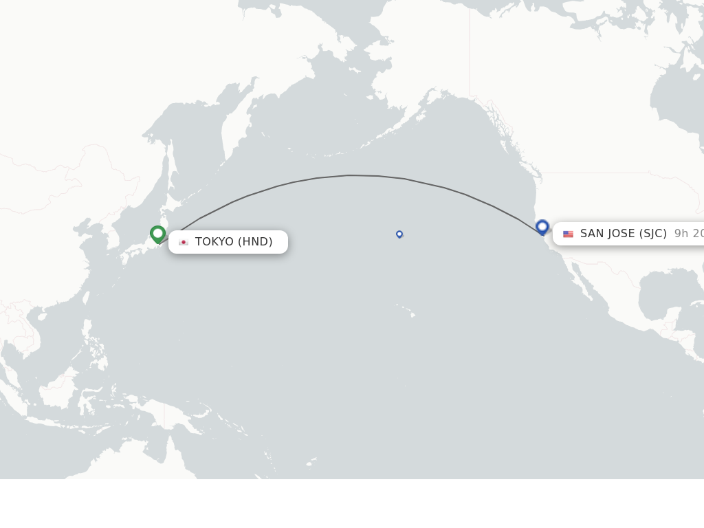 Direct (non-stop) flights from Tokyo to San Jose - schedules ...