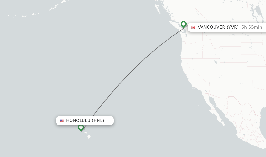 Direct Non Stop Flights From Honolulu To Vancouver Schedules   HNL YVR 