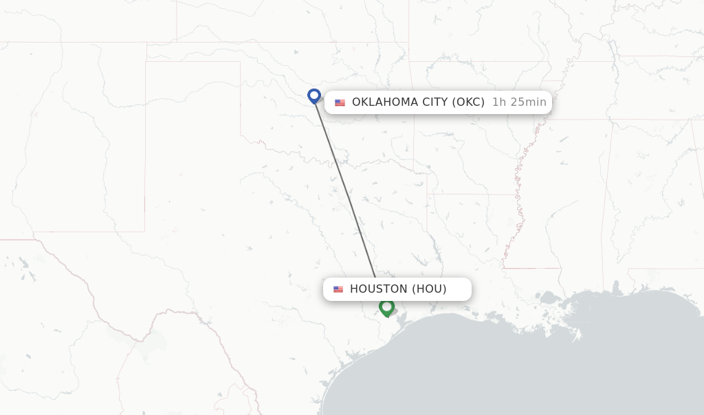 Direct non stop flights from Houston to Oklahoma City