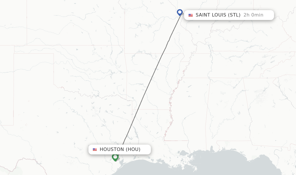 Direct non stop flights from Houston to Saint Louis schedules