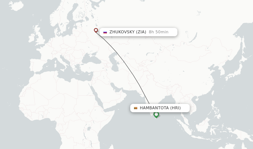 Direct (non-stop) Flights From Zhukovsky To Hambantota - Schedules ...