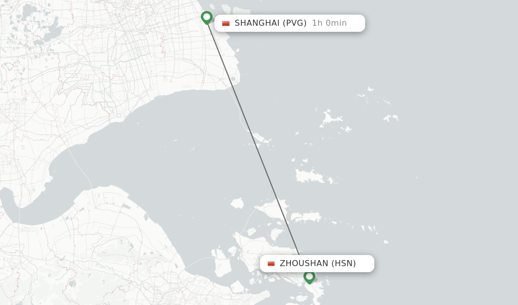 Direct (non-stop) Flights From Zhoushan To Shanghai - Schedules ...