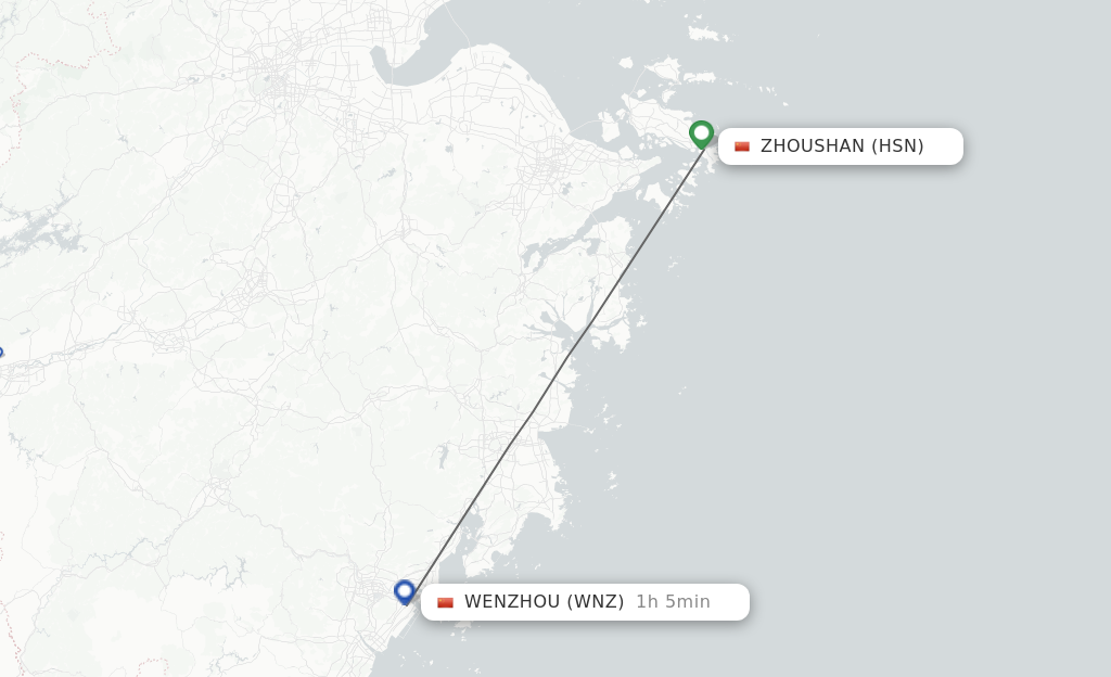 Direct (non-stop) Flights From Zhoushan To Wenzhou - Schedules ...