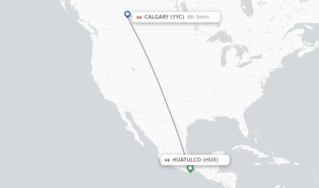 Direct (non-stop) Flights From Huatulco To Calgary - Schedules ...