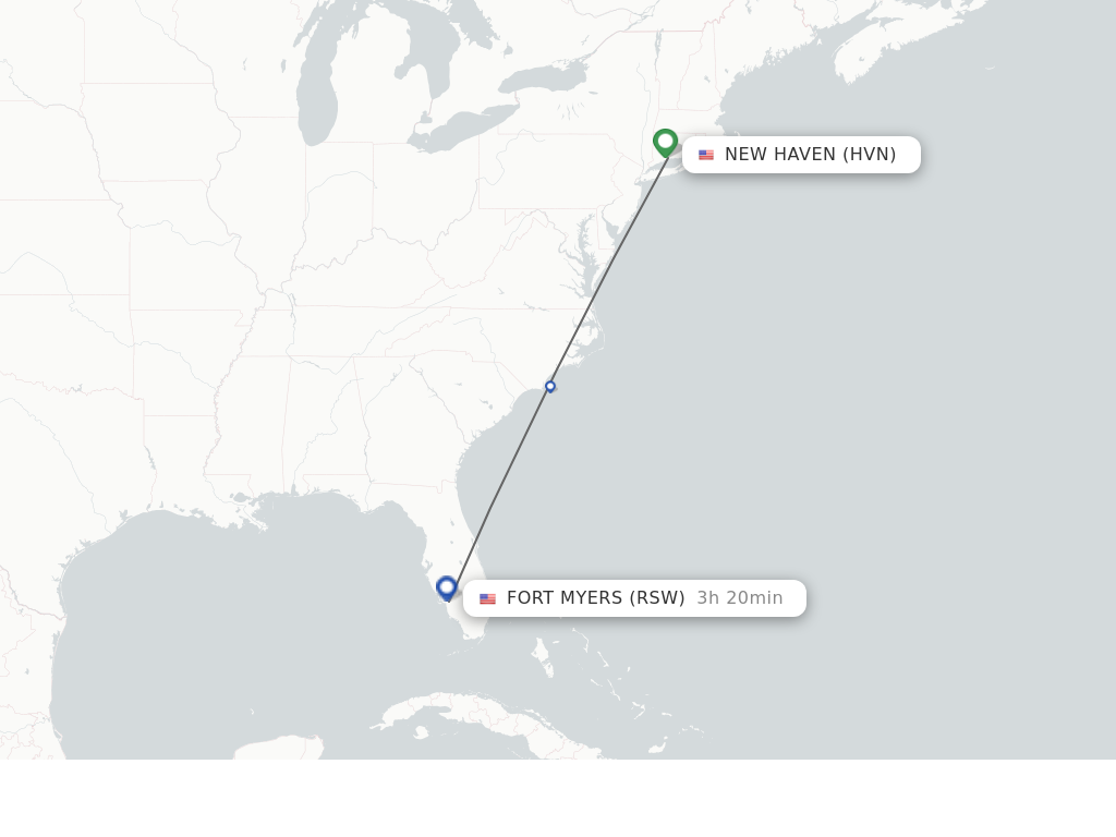 Direct (nonstop) flights from New Haven to Fort Myers schedules