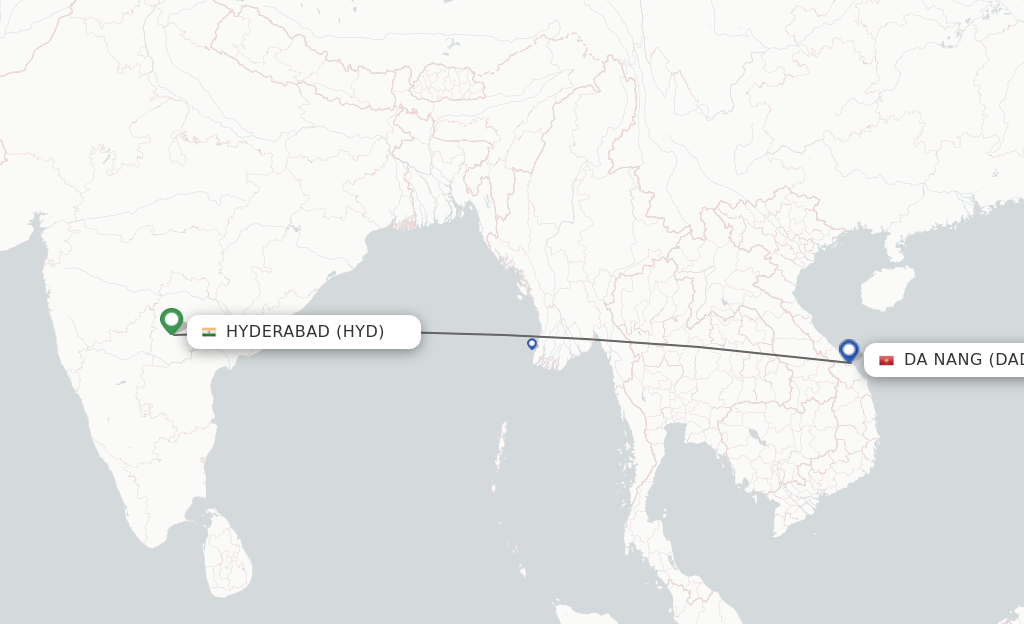 Direct (non-stop) flights from Hyderabad to Da Nang - schedules