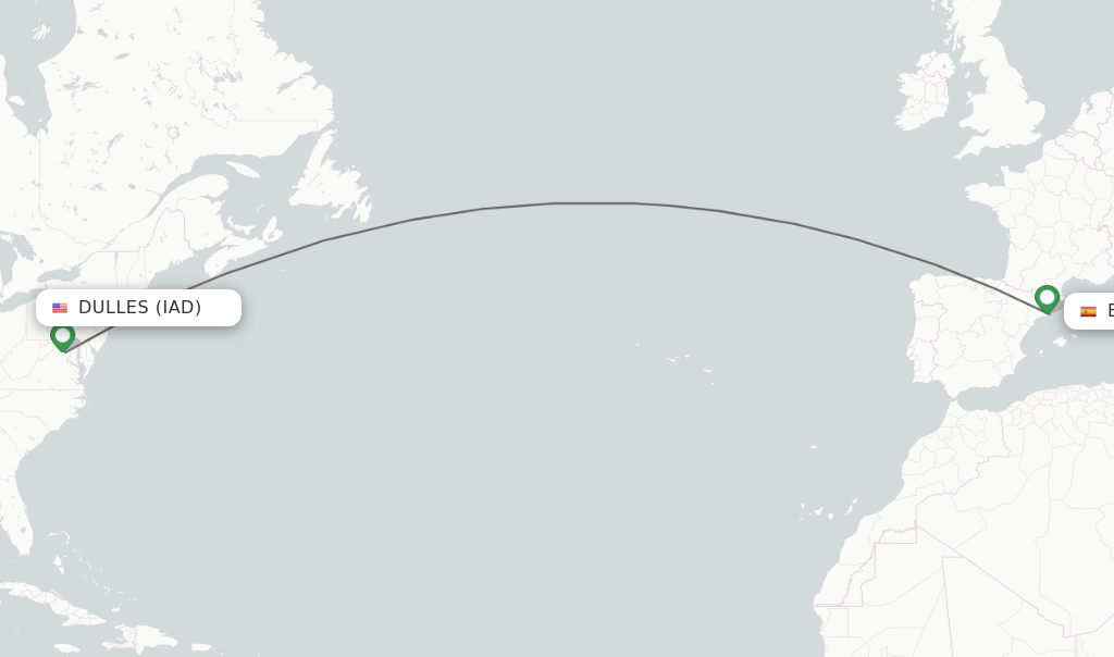 Direct (non-stop) flights from Dulles to Barcelona - schedules ...