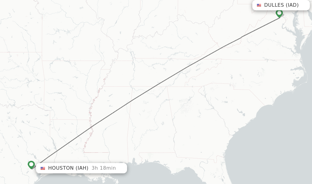 Direct non stop flights from Dulles to Houston schedules