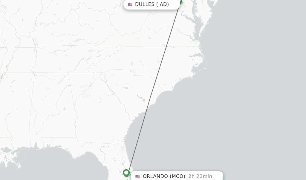 Direct non stop flights from Dulles to Orlando schedules