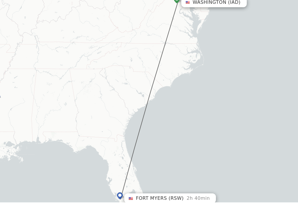 Direct non stop flights from Dulles to Fort Myers schedules