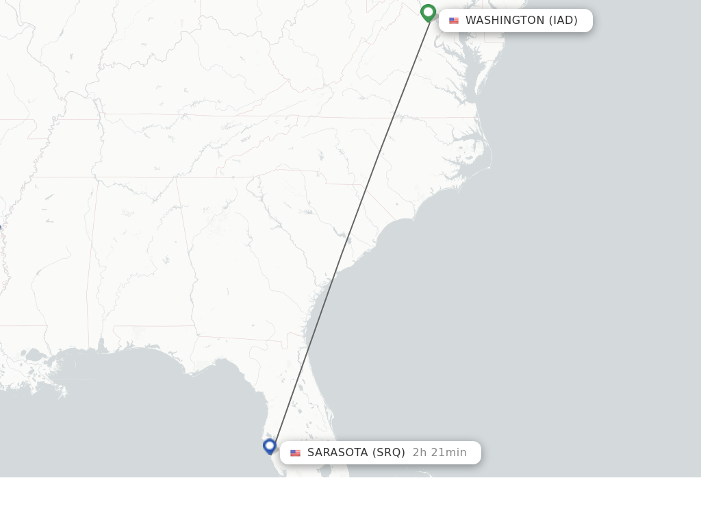 Direct non stop flights from Dulles to Sarasota schedules