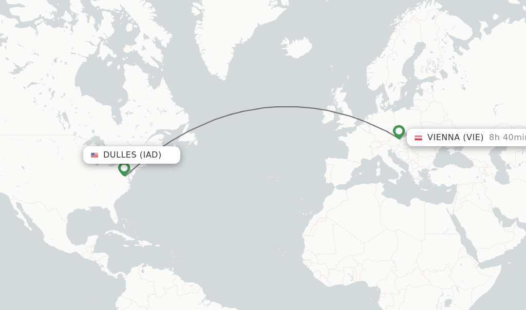 Direct non stop flights from Dulles to Vienna schedules