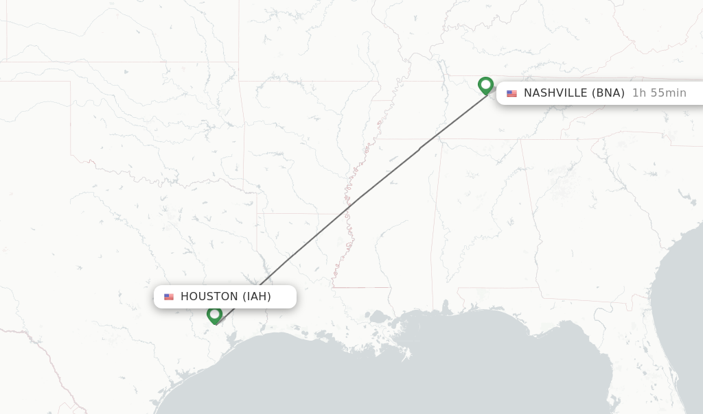 Direct non stop flights from Houston to Nashville schedules