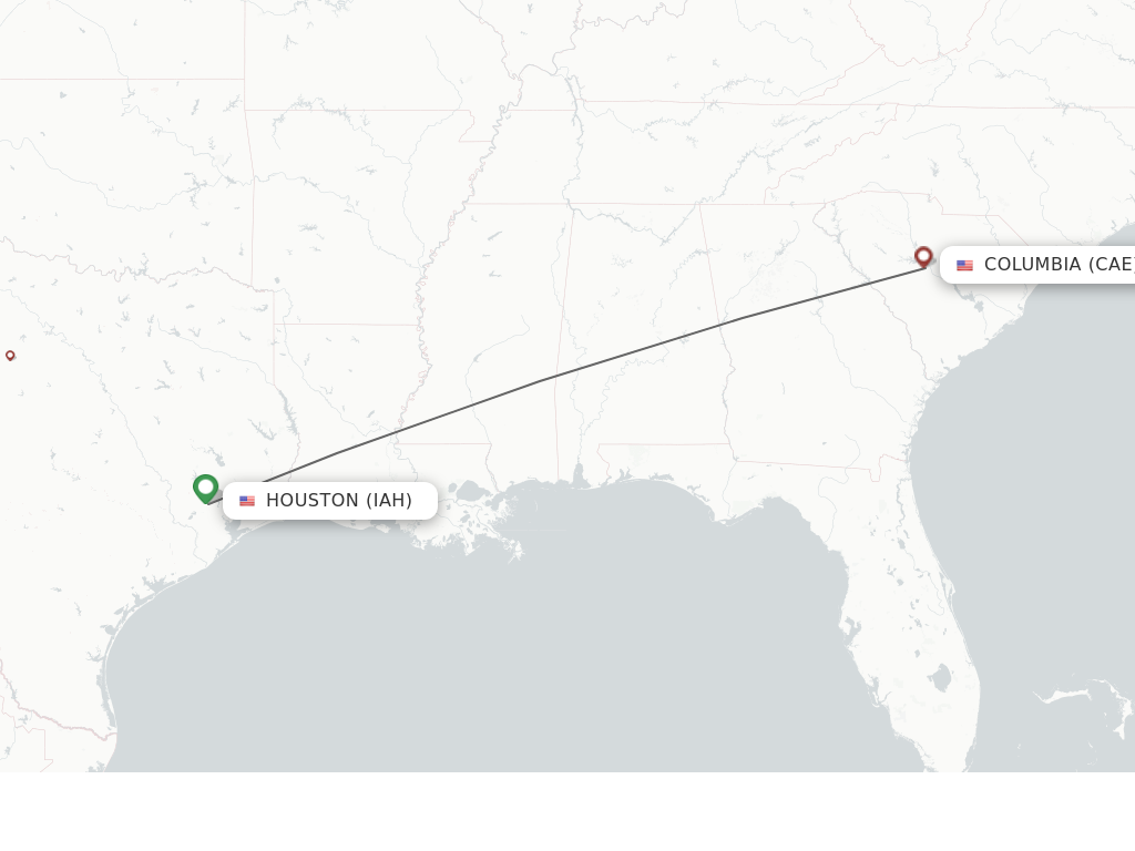 Direct non stop flights from Houston to Columbia schedules