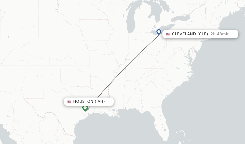 Direct non stop flights from Houston to Cleveland schedules