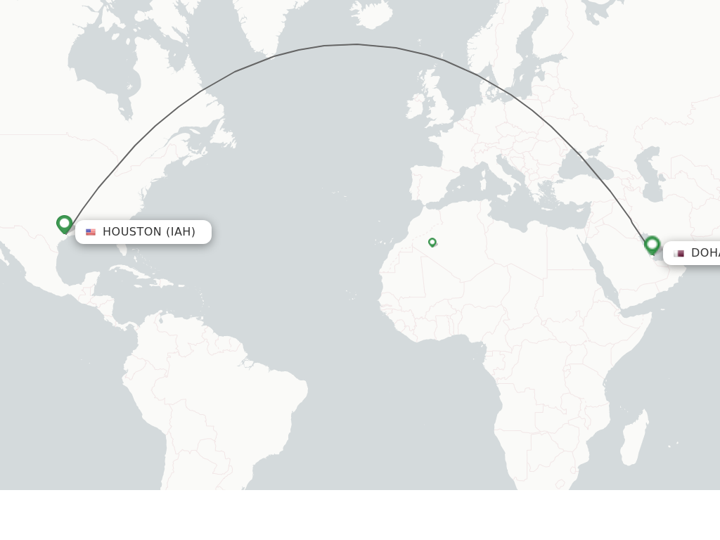 Direct (nonstop) flights from Houston to Doha schedules