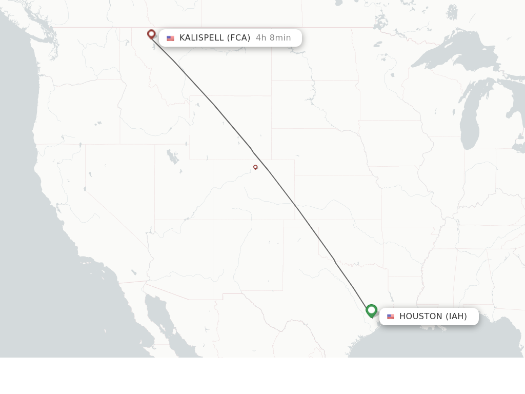 Direct non stop flights from Houston to Kalispell schedules