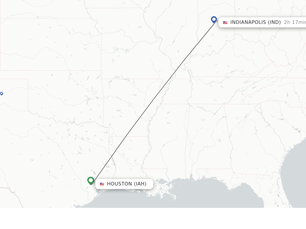 Direct non stop flights from Houston to Indianapolis schedules