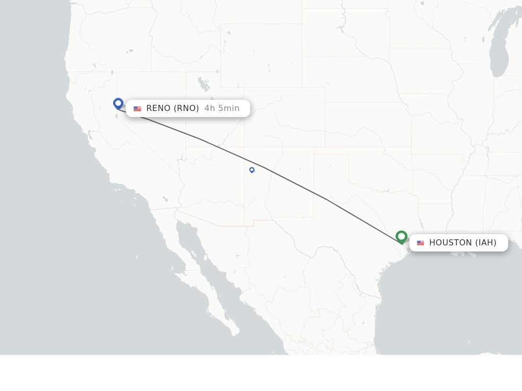 Direct non stop flights from Houston to Reno schedules