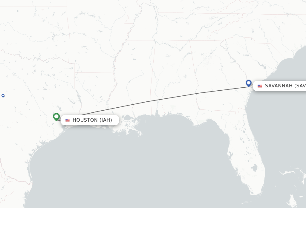 Direct non stop flights from Houston to Savannah schedules