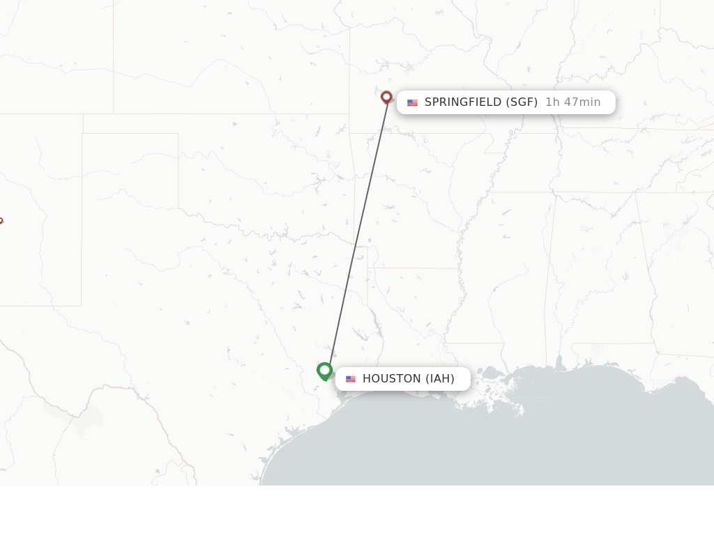 Direct non stop flights from Houston to Springfield schedules