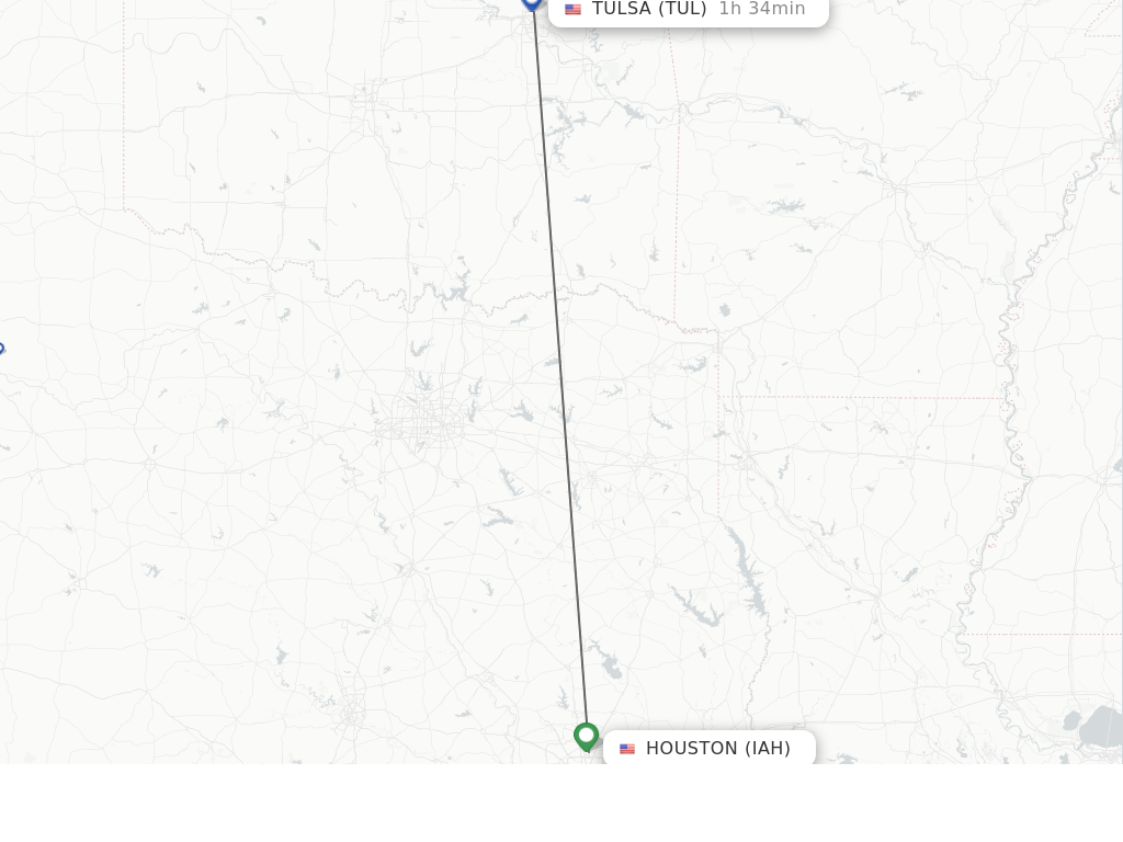 Direct non stop flights from Houston to Tulsa schedules