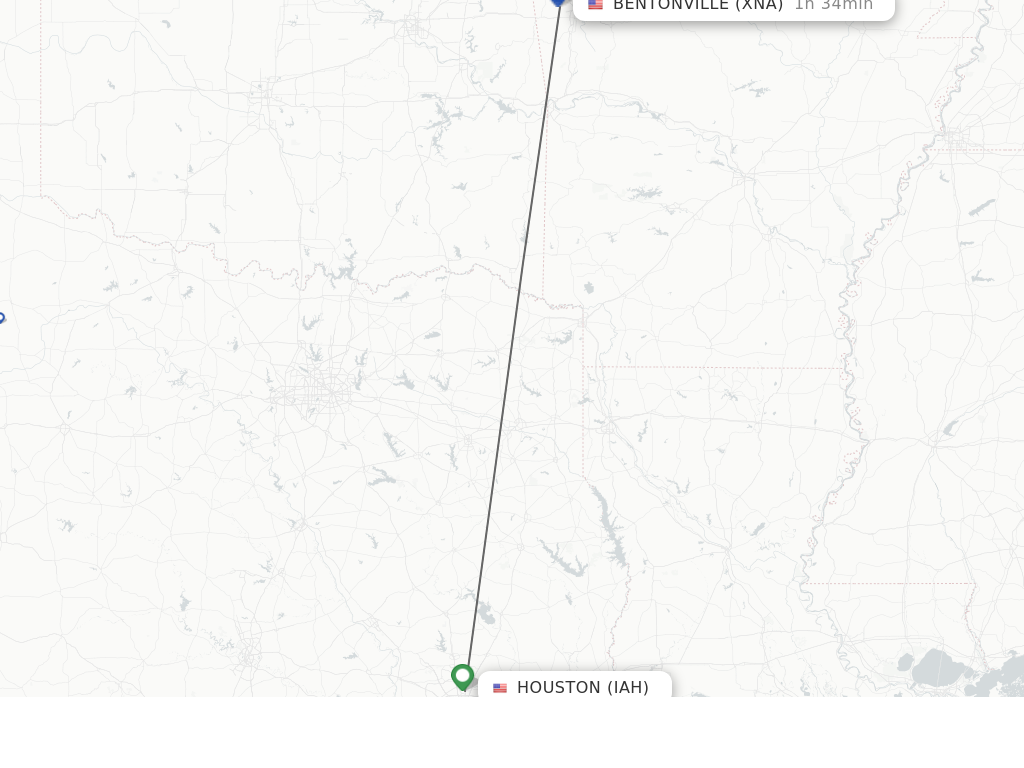 Direct non stop flights from Houston to Bentonville schedules