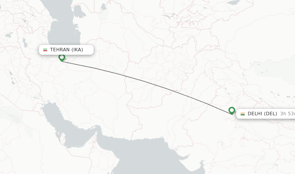 Direct (non-stop) flights from Tehran to Delhi - schedules ...