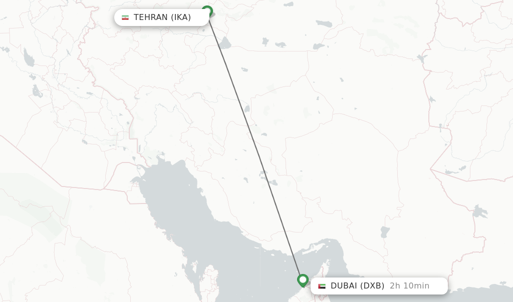 Direct non stop flights from Tehran to Dubai schedules