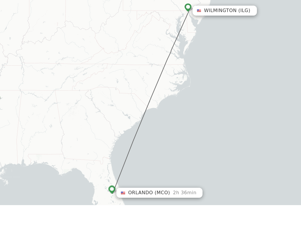 Direct non stop flights from Wilmington to Orlando schedules