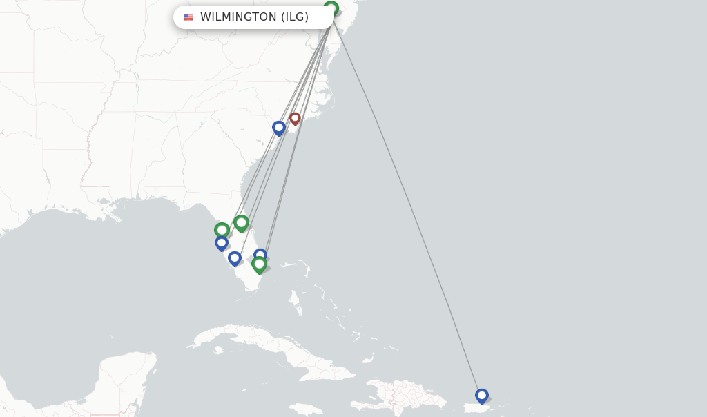 Direct non stop flights from Wilmington to Tampa schedules