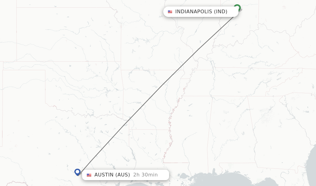 Direct non stop flights from Indianapolis to Austin schedules