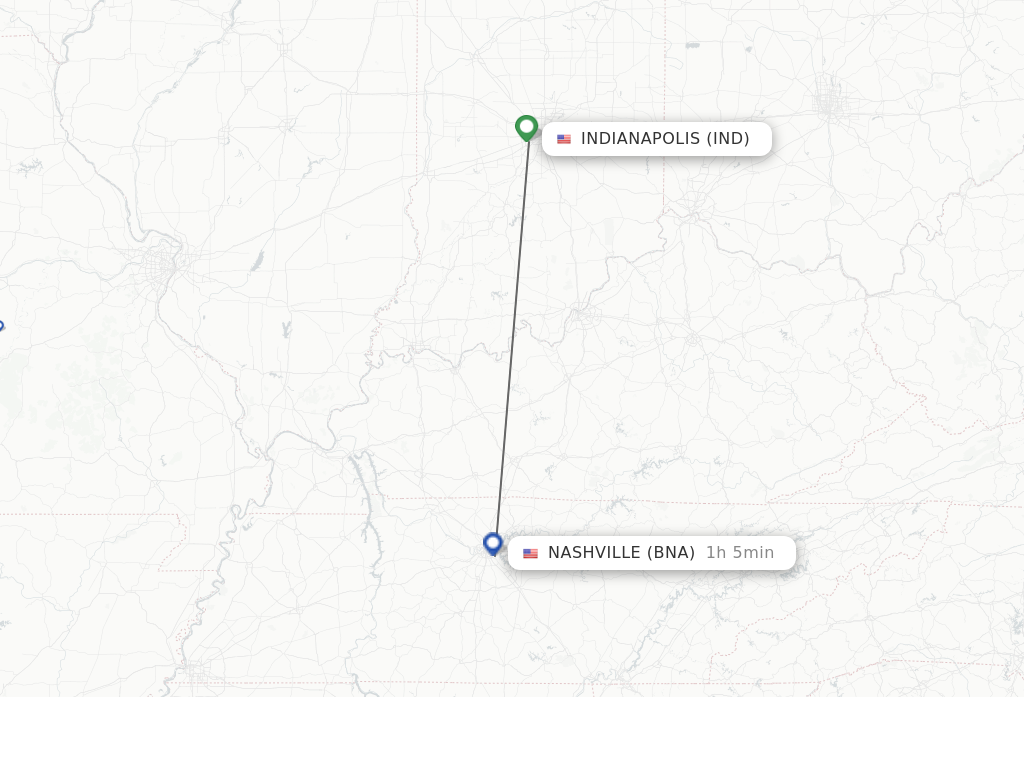 Direct non stop flights from Indianapolis to Nashville