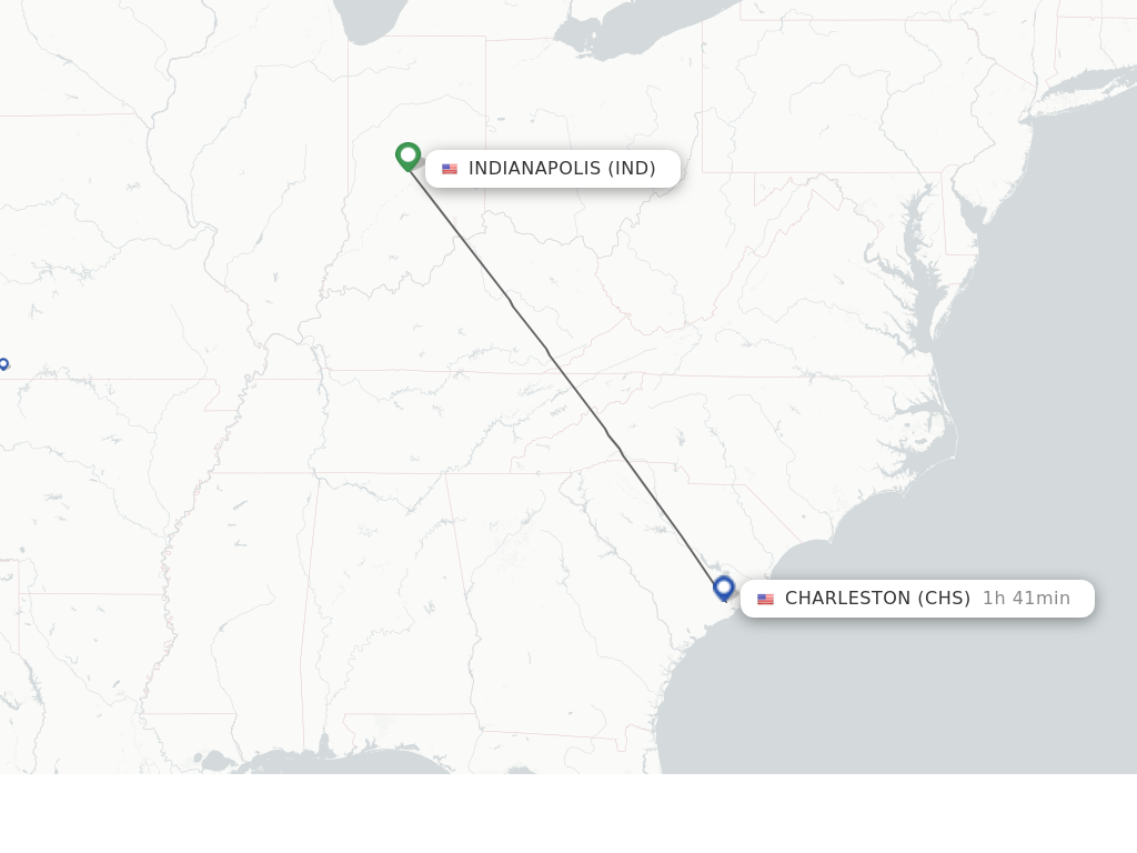 Direct non stop flights from Indianapolis to Charleston