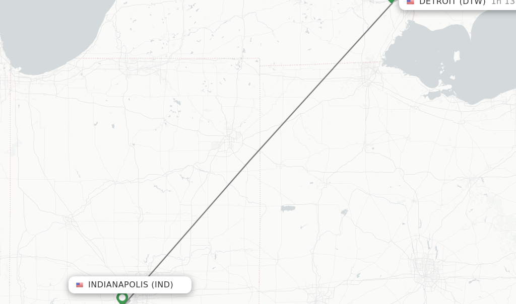 Direct non stop flights from Indianapolis to Detroit schedules