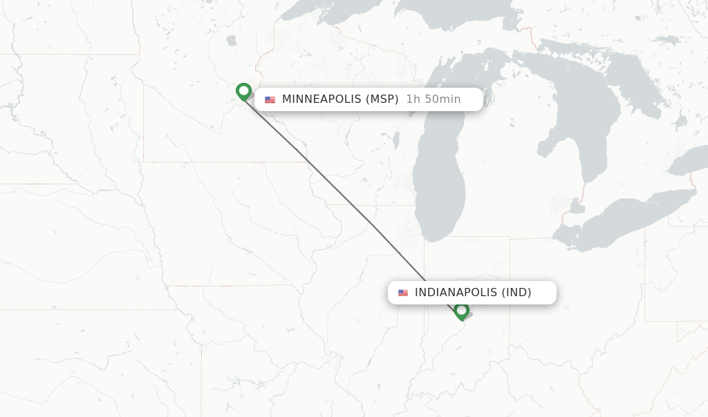 Direct non stop flights from Indianapolis to Minneapolis