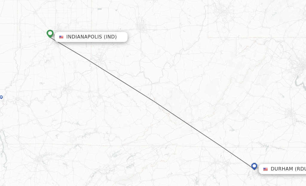 Direct non stop flights from Indianapolis to Raleigh Durham