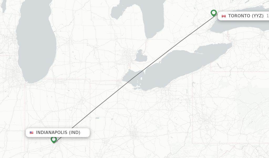 Direct non stop flights from Indianapolis to Toronto schedules