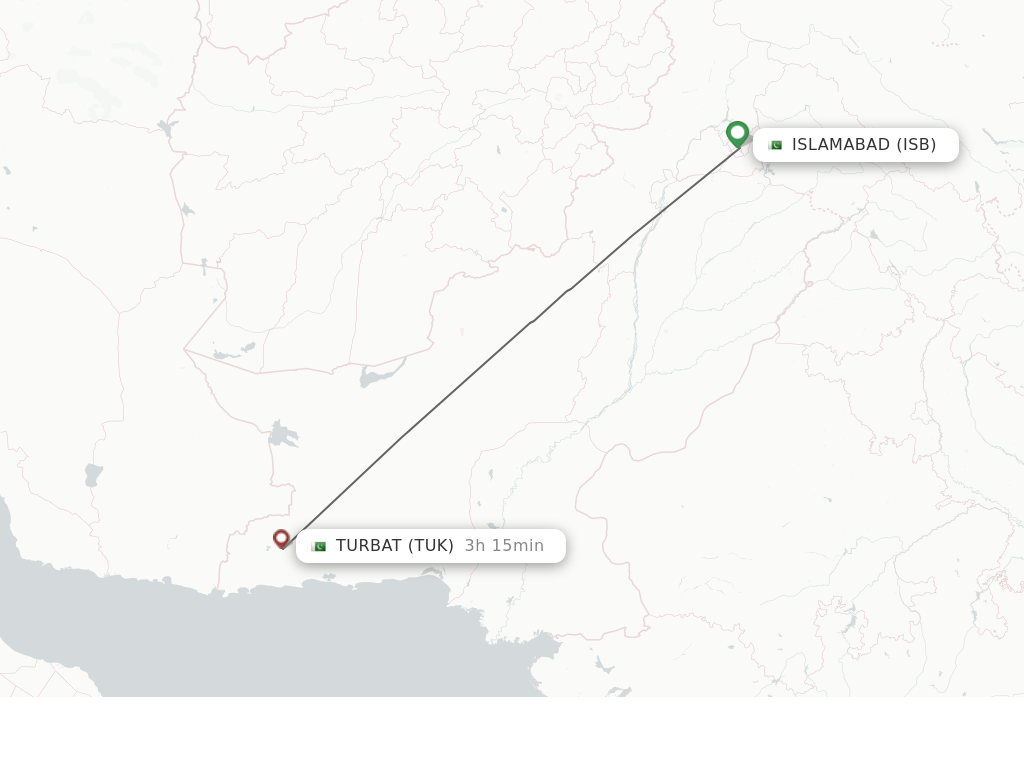 Direct (non-stop) flights from Islamabad to Turbat - schedules ...