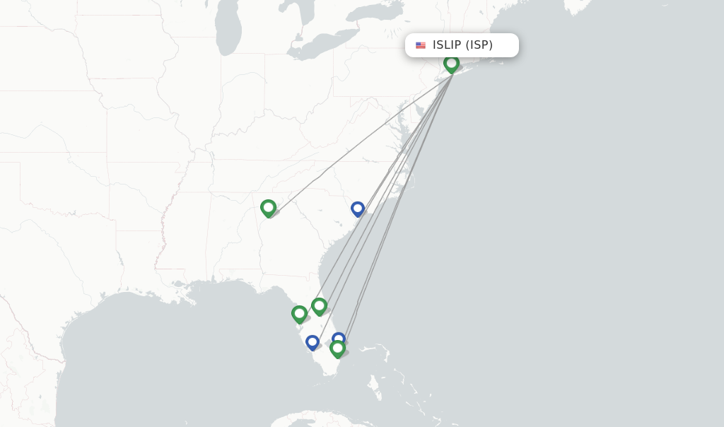 Frontier Airlines flights from Islip, ISP