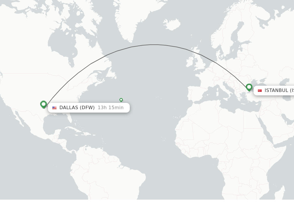 Direct non stop flights from Istanbul to Dallas schedules