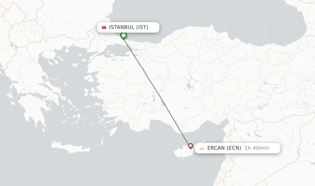 Direct (non-stop) Flights From Istanbul To Ercan - Schedules ...