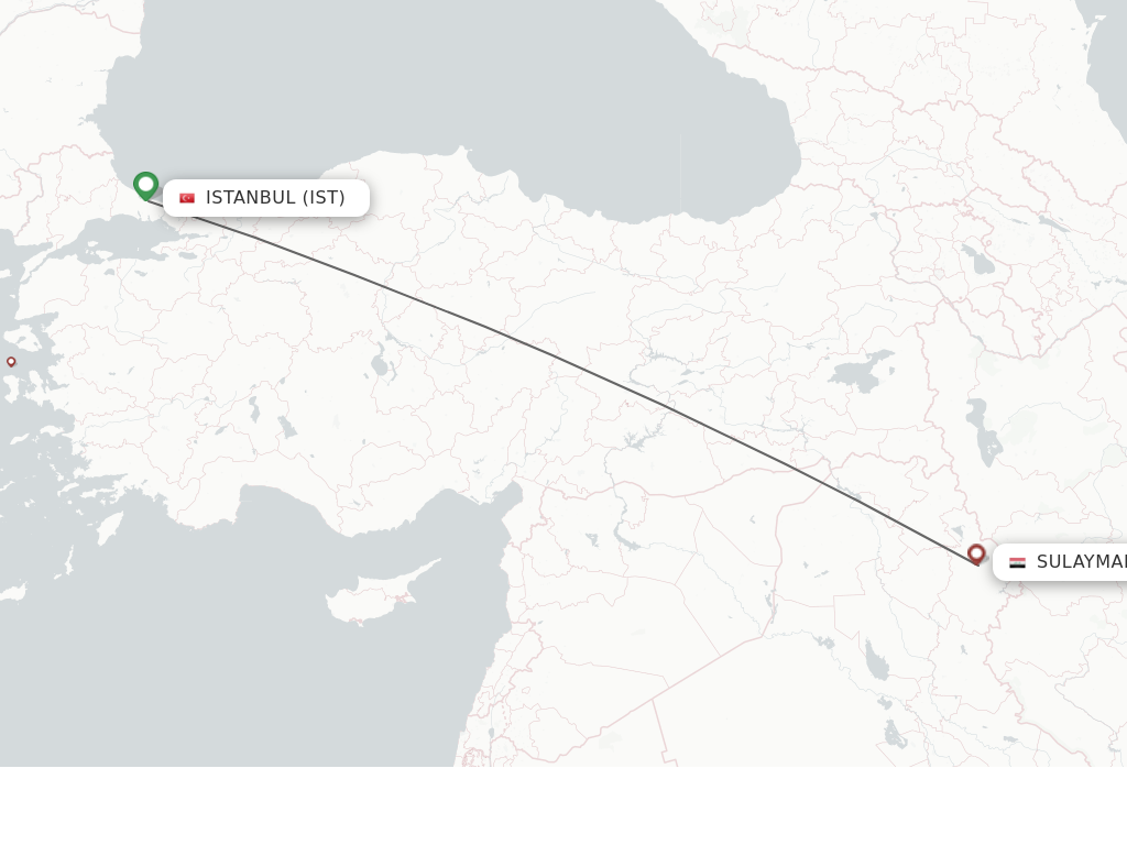 Direct (non-stop) Flights From Istanbul To Sulaimaniyah - Schedules ...