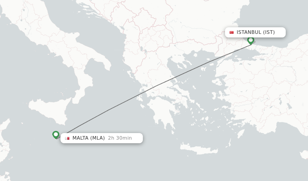 Direct (non-stop) Flights From Istanbul To Malta - Schedules ...