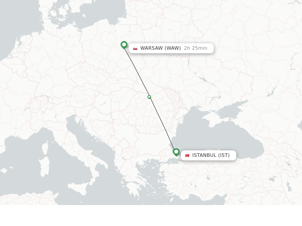 Direct non stop flights from Istanbul to Warsaw schedules