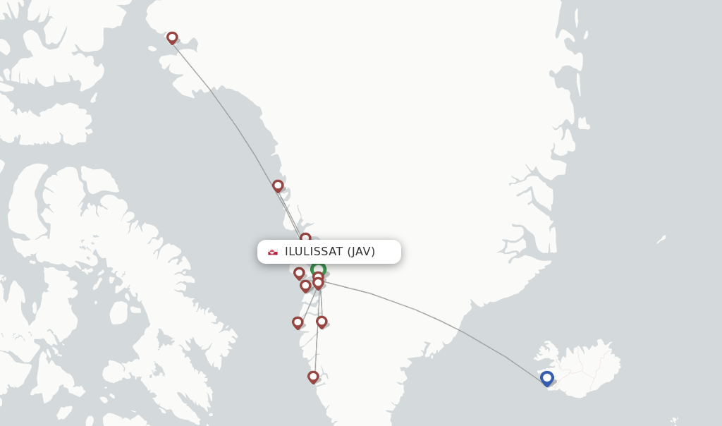 Direct Non Stop Flights From Ilulissat Jacobshavn Jav