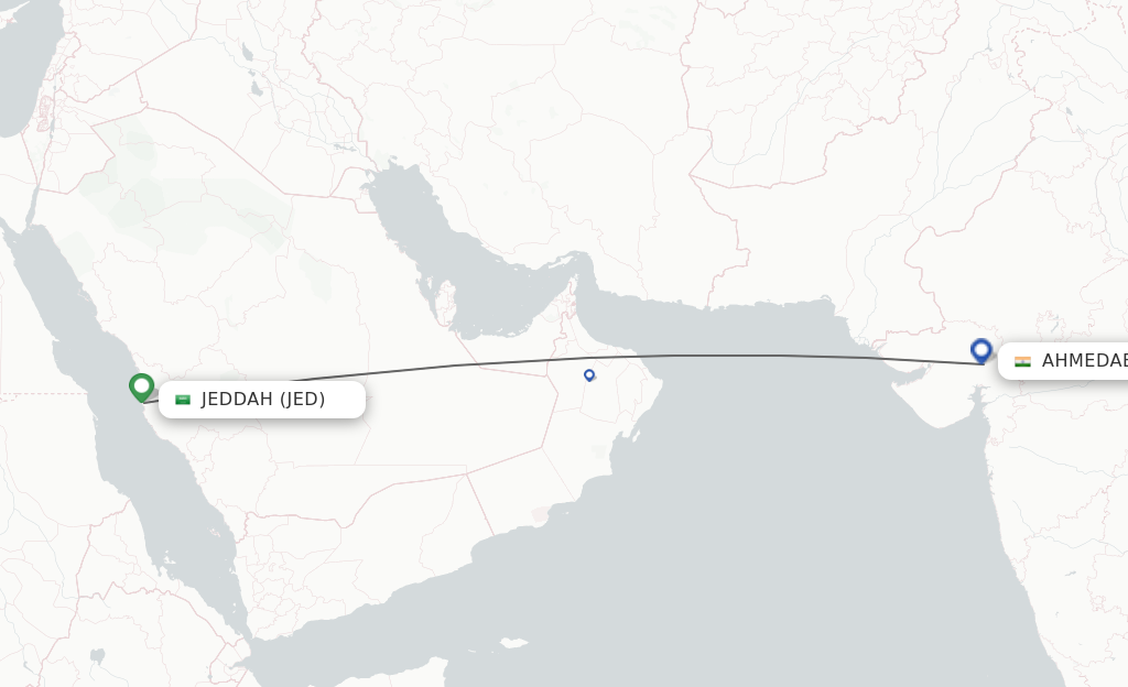 Direct (non-stop) Flights From Jeddah To Ahmedabad - Schedules ...