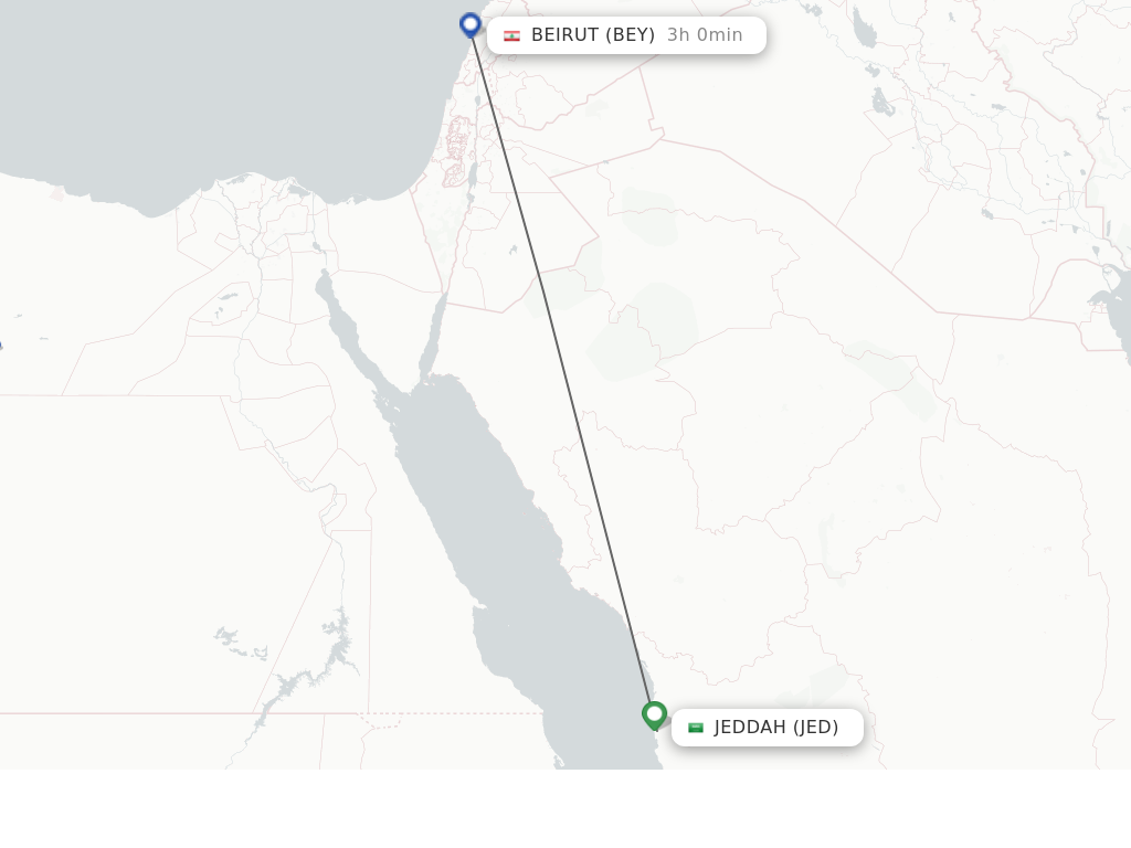 Direct non stop flights from Jeddah to Beirut schedules